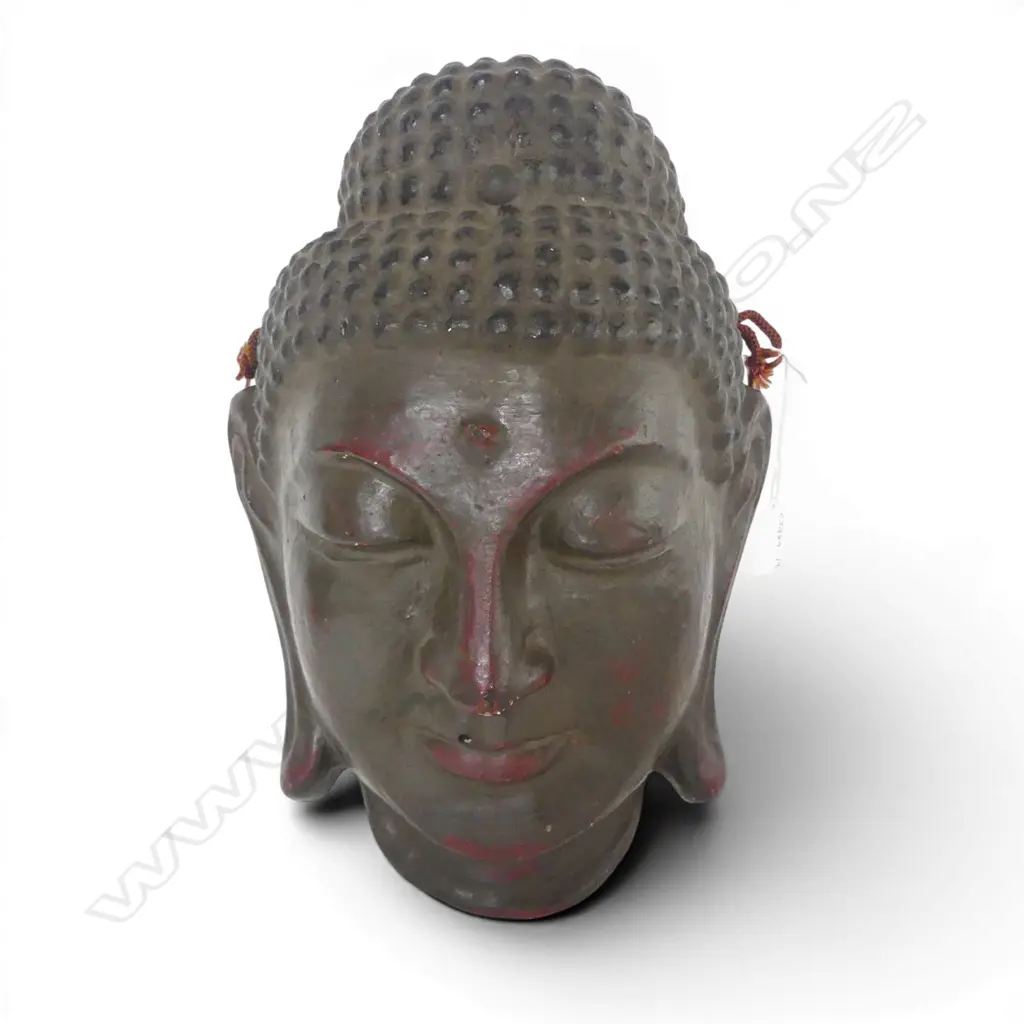 LRG JAPANESE DRY LACQUER BUDDAH MASK, wall mounted, H.380mm, sml loses Image 1++