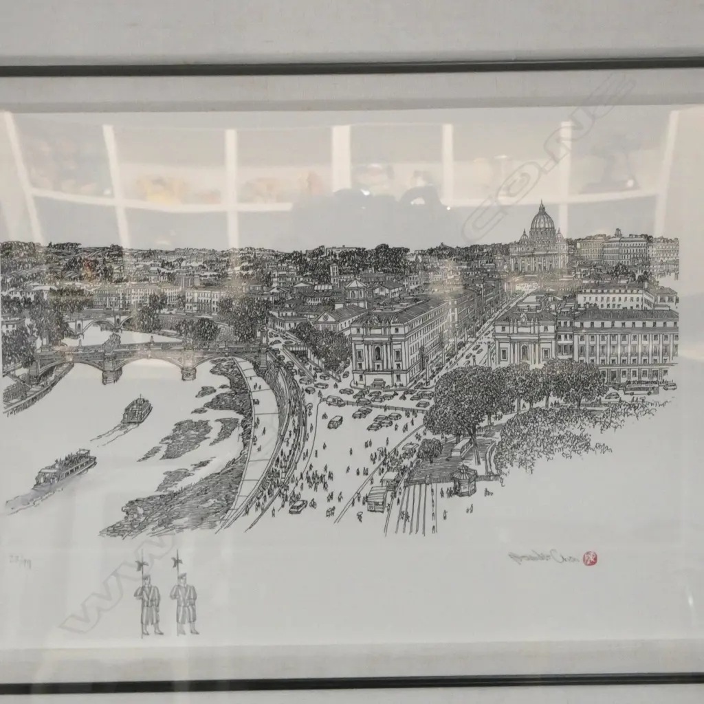 4 FRAMED ALEXANDER CHEN ETCHINGS (FRAME) 665x825mm; AMALFI 31/99, ST. PETER'S DOME 23/99, ST MARCO 29/99, FLORENCE 34/99 Image 1++