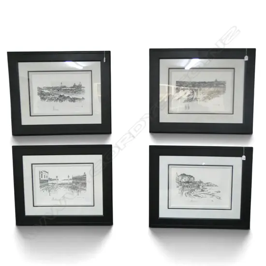 4 FRAMED ALEXANDER CHEN ETCHINGS (FRAME) 665x825mm; AMALFI 31/99, ST. PETER'S DOME 23/99, ST MARCO 29/99, FLORENCE 34/99