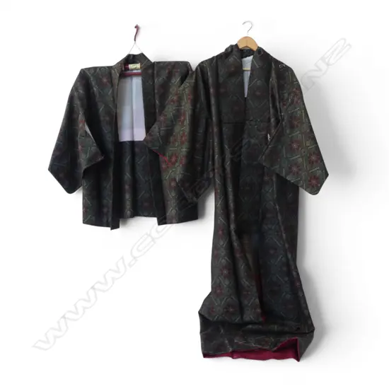 JAPANESE KIMONO & HAORI floral pattern set