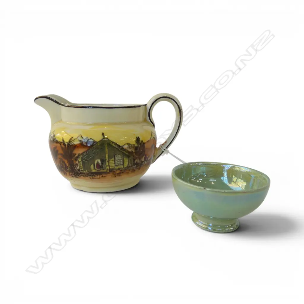 WILKINSONS HOME LAND SERIES NEW ZEALAND SMALL JUG + MINI MOORCROFT LUSTRE BOWL Dia.57mm Image 1++