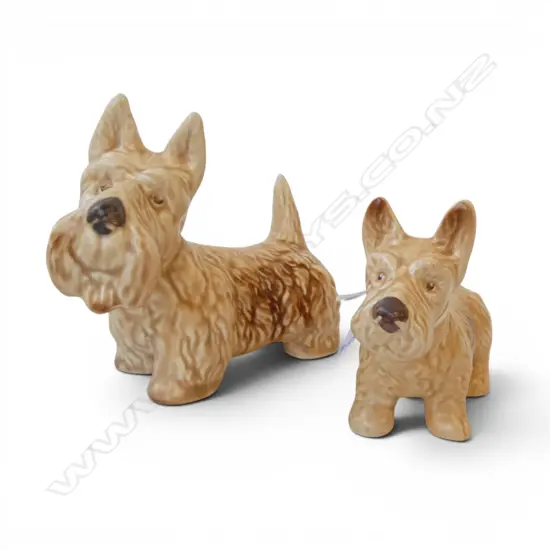 2 SYLVAC POTTERY PIECES: Both Scottie Dogs L.160mm. + #145. L.140mm.
