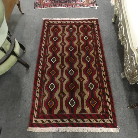 HAND KNOTTED ALL WOOL BALUCHI RUG 1650x900mm