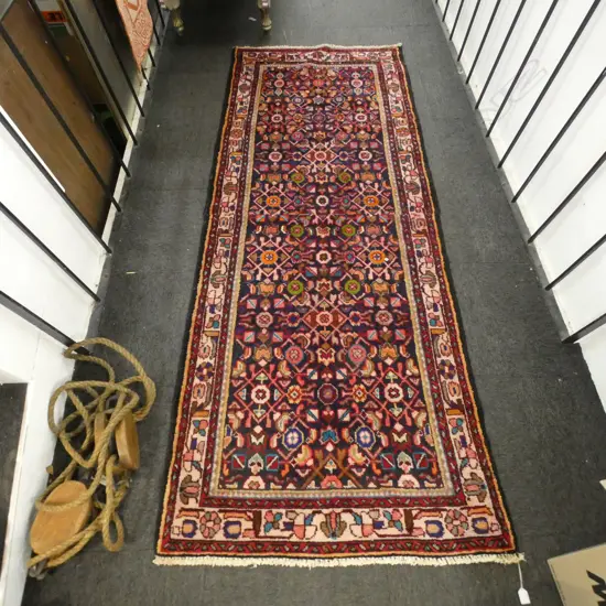 HAMADAN HAND KNOTTED WOOL PILE RUG 1000x2770mm