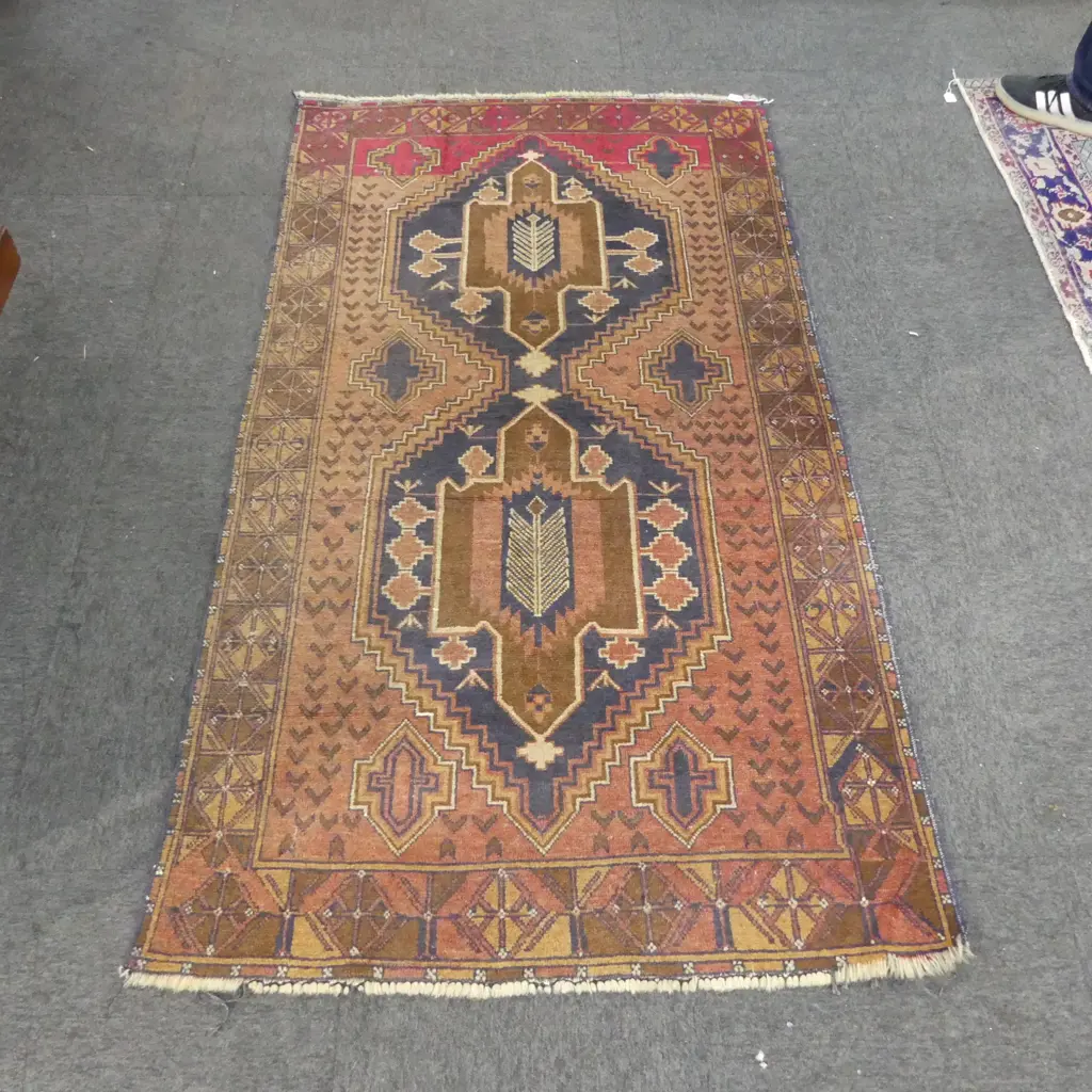 HAND KNOTTED ALL WOOL RUG 2000x1130mm Image 1++