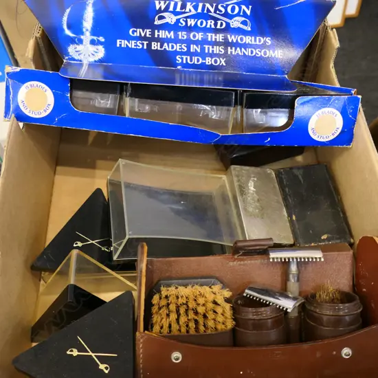 ASST. WILKINSON SWORD STUD-BOXES & ASST. SHAVING SETS etc