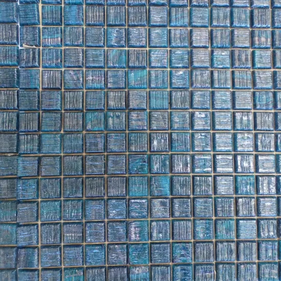 BOX OF IMPORTED ITALIAN BLUE GLASS MOSAIC TILES, INDIVIDUAL TILE SIZE: 20 x 20mm