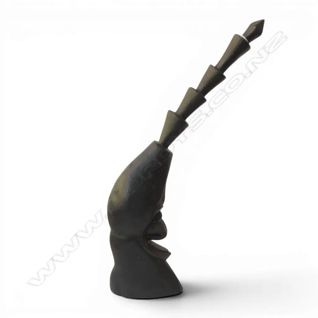 CARVED WOODEN HEAD, VANUATU H.800mm Image 1++