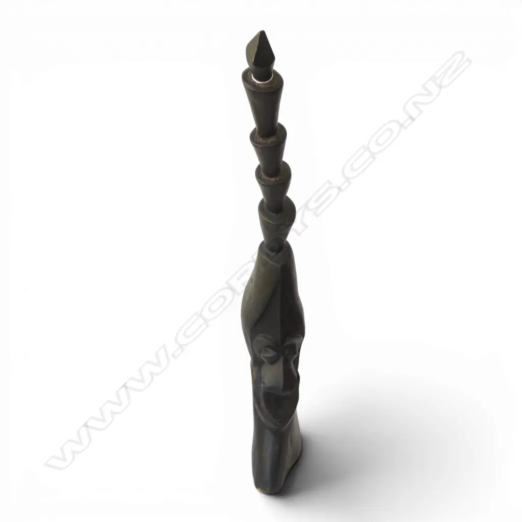 CARVED WOODEN HEAD, VANUATU H.800mm Image 1++