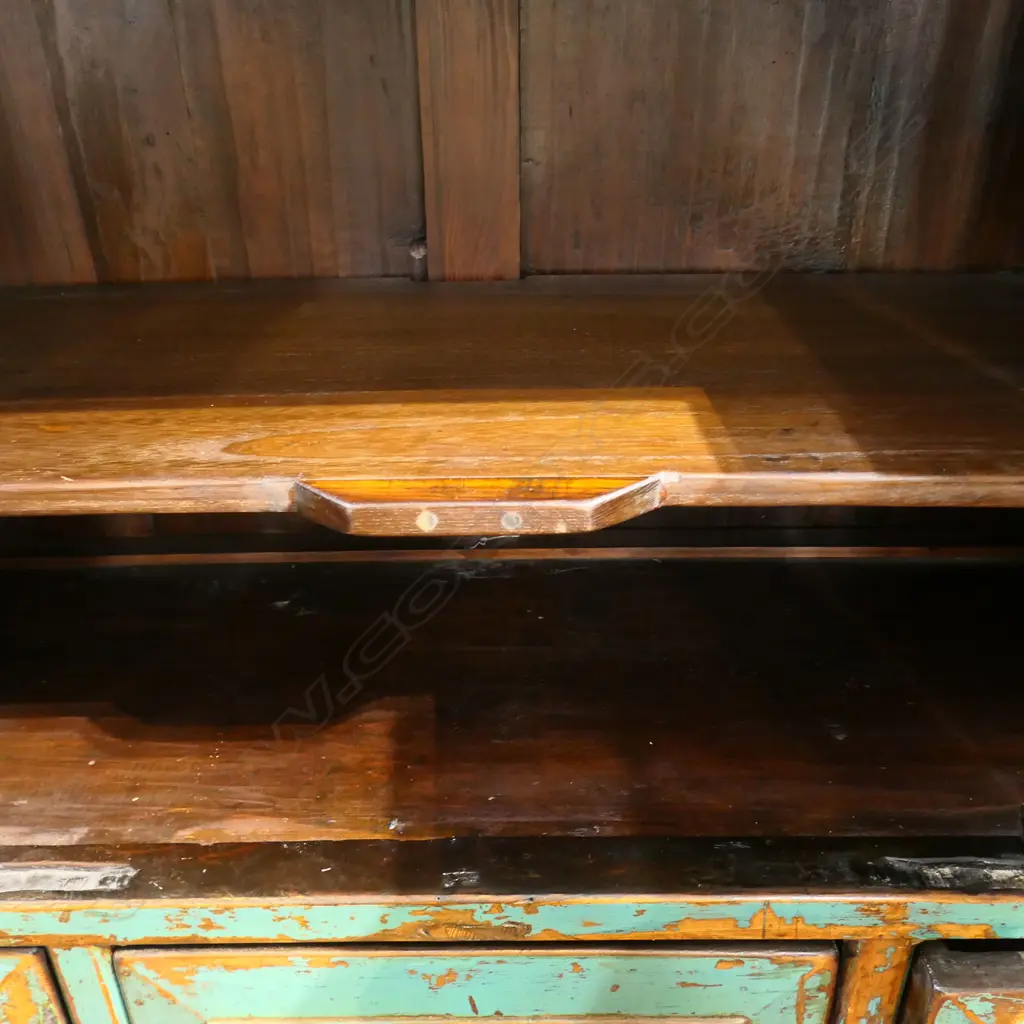 MODERN CHINESE SIDEBOARD DISTRESSED TURQUOISE FINISH, SOME DAMAGE TO TOP,1570 x 420 x 860mm Image 1++