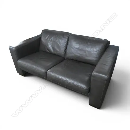 LEATHER TWO SEATER SOFA W.1600mm