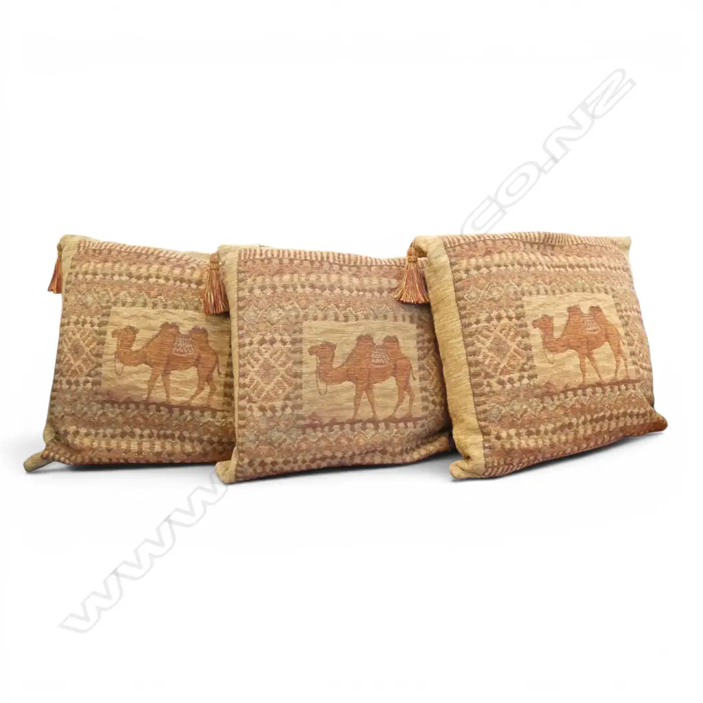 3 EGYPTIAN CUSHIONS CAMEL DESIGN  600X500MM Image 1++