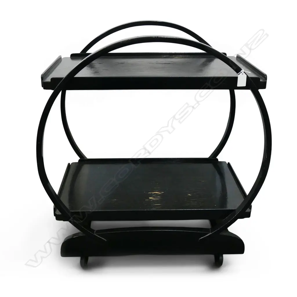 EBONISED DECO TEA TROLLEY W.615mm Image 1++