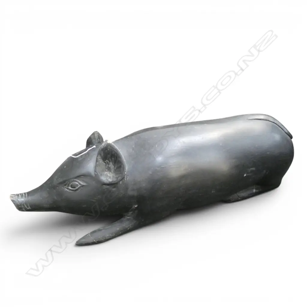 CARVED WOODEN PIG L.800mm Image 1++