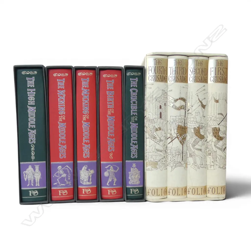 9 VOLS. FOLIO SOCIETY: 4x AN EYEWITNESS HISTORY OF THE CRUSADES, 5x MIDDLE AGES Image 1++