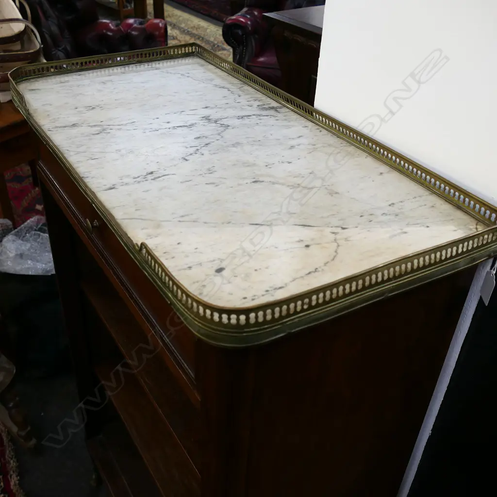 FRENCH MARBLE TOPPED BOOKCASE CABINET 650x320x1025mm Image 1++