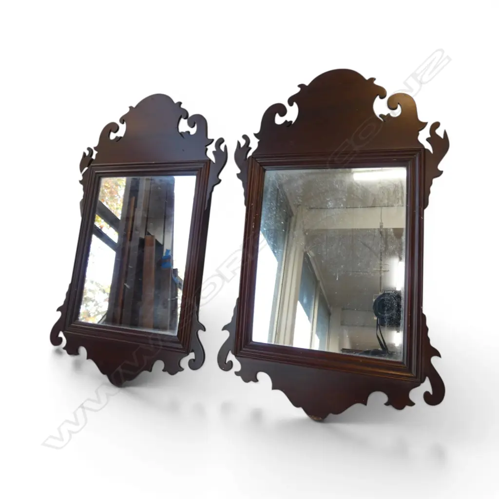 PR REPRODUCTION GEO MAHOGANY WALL MIRRORS H490 W300MM ONE A/F Image 1++