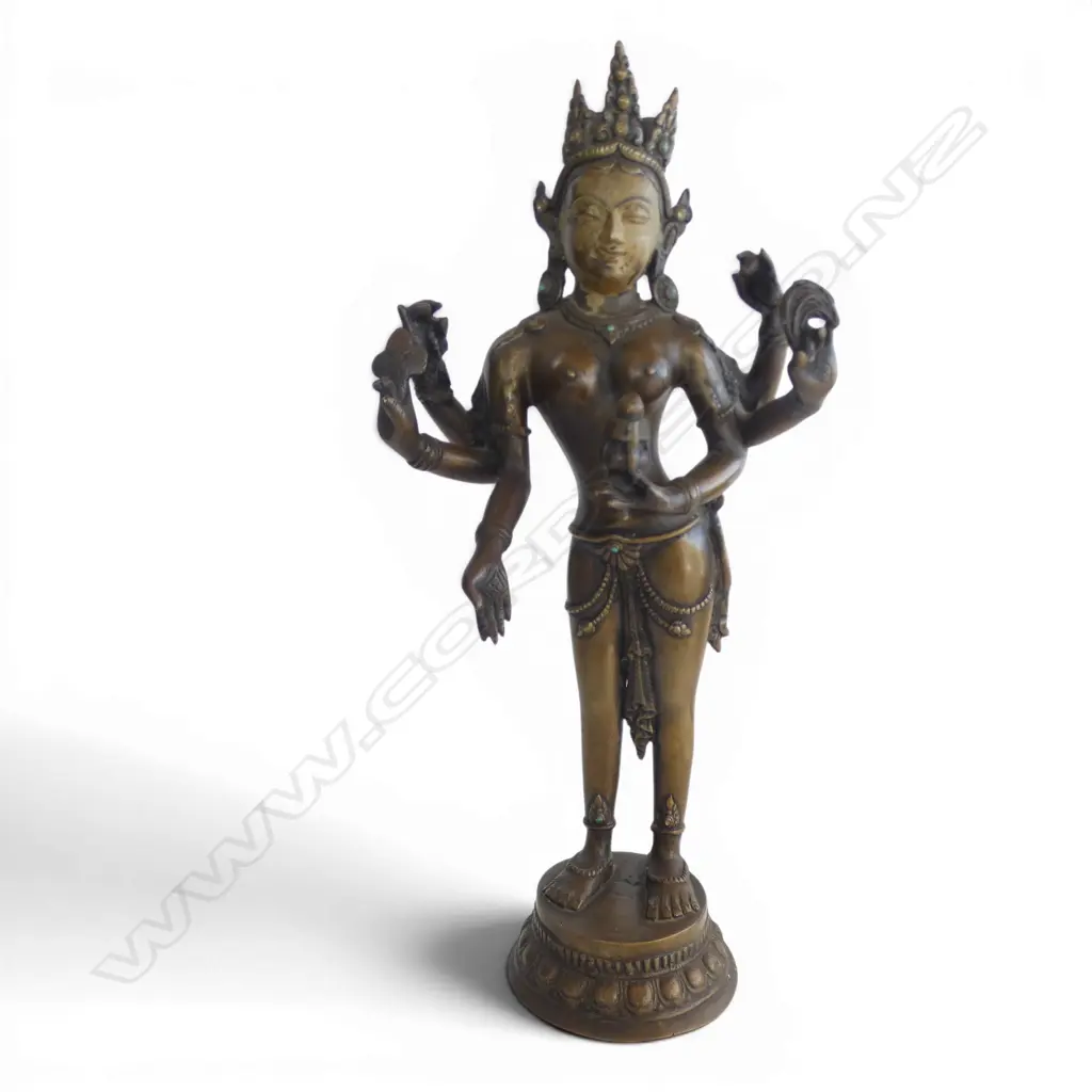 BRONZE NEPALESE SIX ARM DEITY H.450mm Image 1++