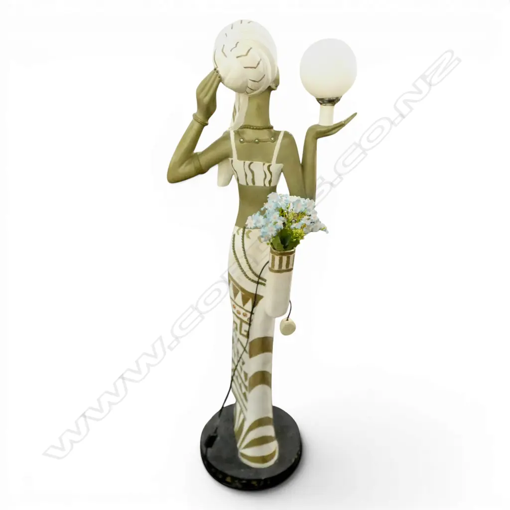 EGYPTIAN FEMALE FIGURE FLOOR LAMP FROM ‘A TOUCH OF CLASS NZ’  H1300MM Image 1++