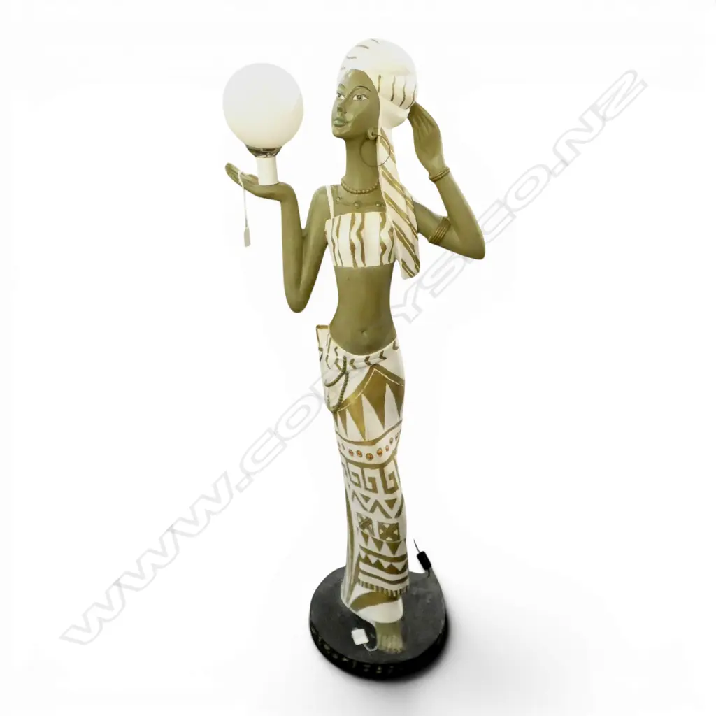 EGYPTIAN FEMALE FIGURE FLOOR LAMP FROM ‘A TOUCH OF CLASS NZ’  H1300MM Image 1++