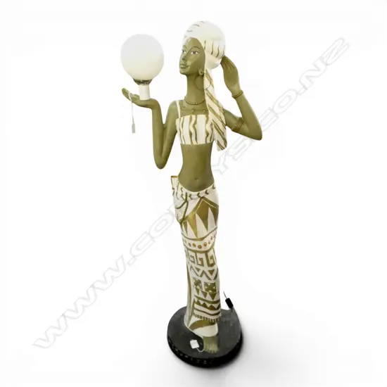 EGYPTIAN FEMALE FIGURE FLOOR LAMP FROM ‘A TOUCH OF CLASS NZ’  H1300MM