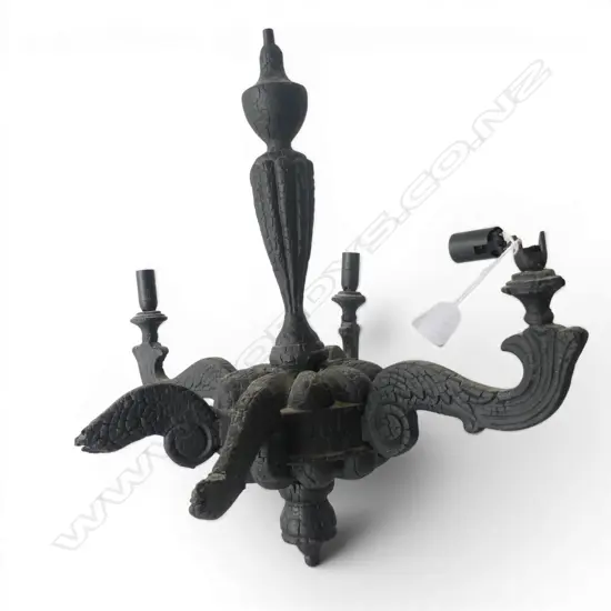 'SMOKE' FAUX BURNT CHANDELIER H.550mm, 650mm dia DESIGN BY MAARTEN BAAS EX ECC $4900 req. re-wiring