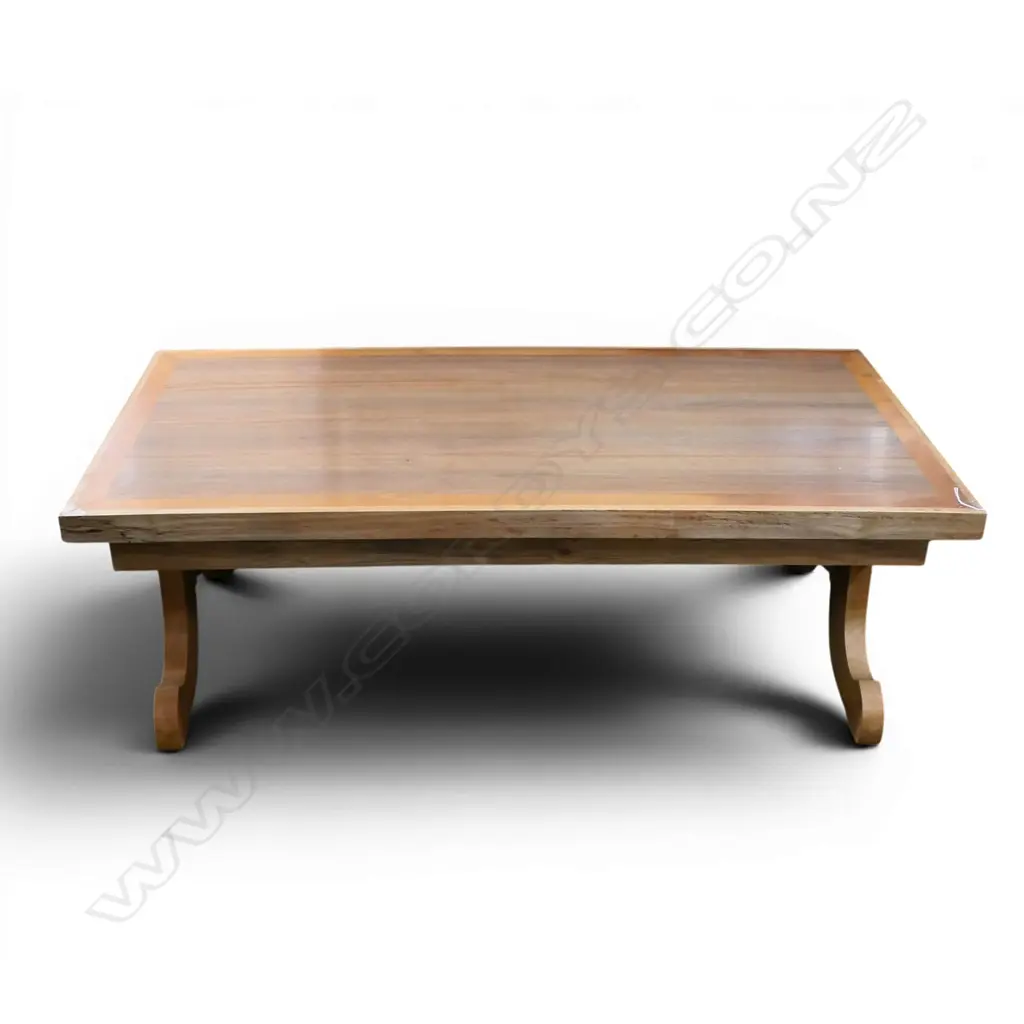 MIXED NZ NATIVE TIMBERS COFFEE TABLE BY NOLAN PAKER EX ESTATE 1160x625x365mm Image 1++