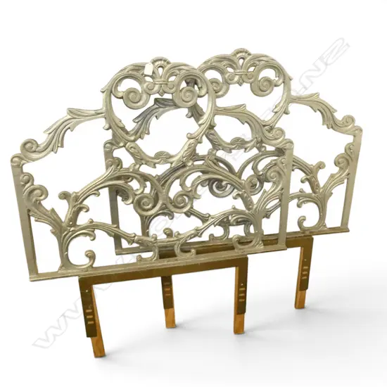 PR SILVER PAINTED CAST IRON SINGLE BED ENDS W.960mm
