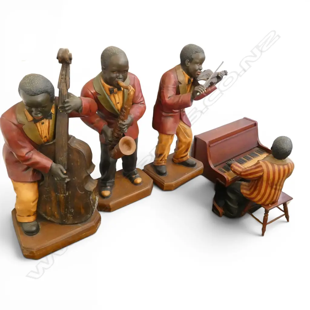 4 RESIN JAZZ MUSICIANS H.900mm PIANIST FINGER MISSING Image 1++