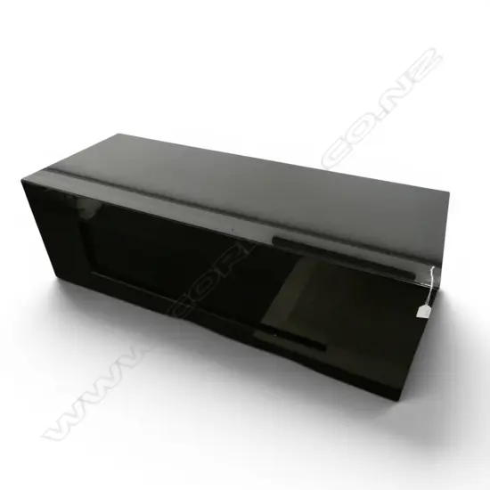 MODERN BLACK GLASS TV UNIT W.1500mm