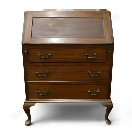 MAHOGANY DROP FRONT DESK W.720mm