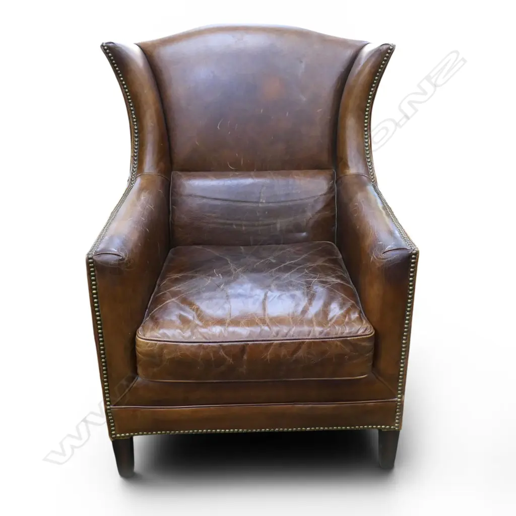LEATHER WING BACK ARMCHAIR H.1020mm Image 1++