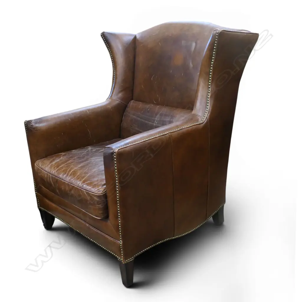 LEATHER WING BACK ARMCHAIR H.1020mm Image 1++
