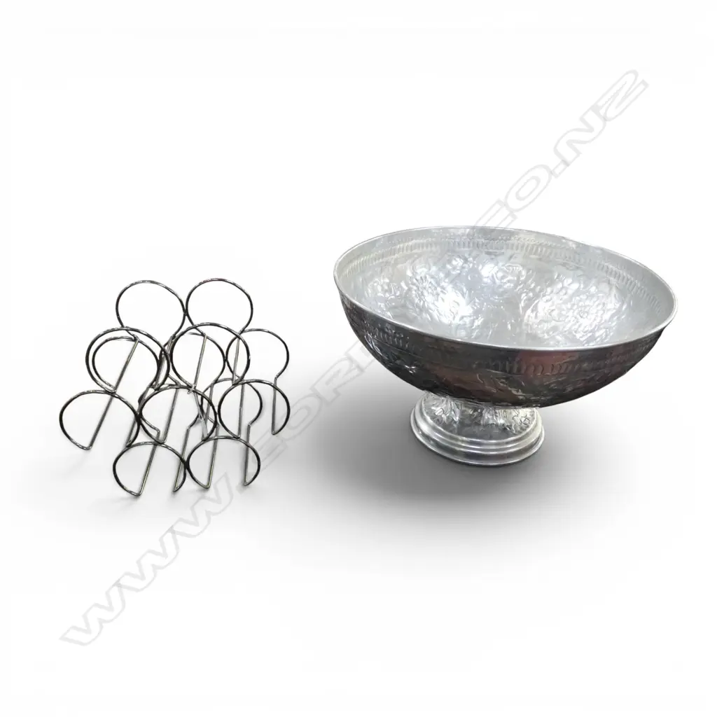 LG SILVER METAL WINE COOLER H.290mm 510mm dia + RACK Image 1++