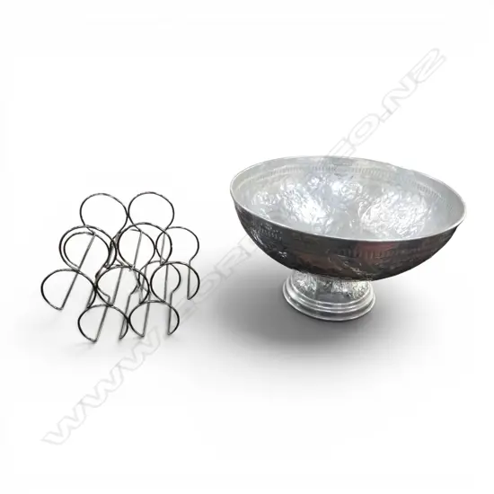 LG SILVER METAL WINE COOLER H.290mm 510mm dia + RACK