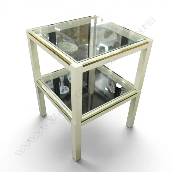 PR GLASS TOPPED SIDE TABLES 600x600x400mm