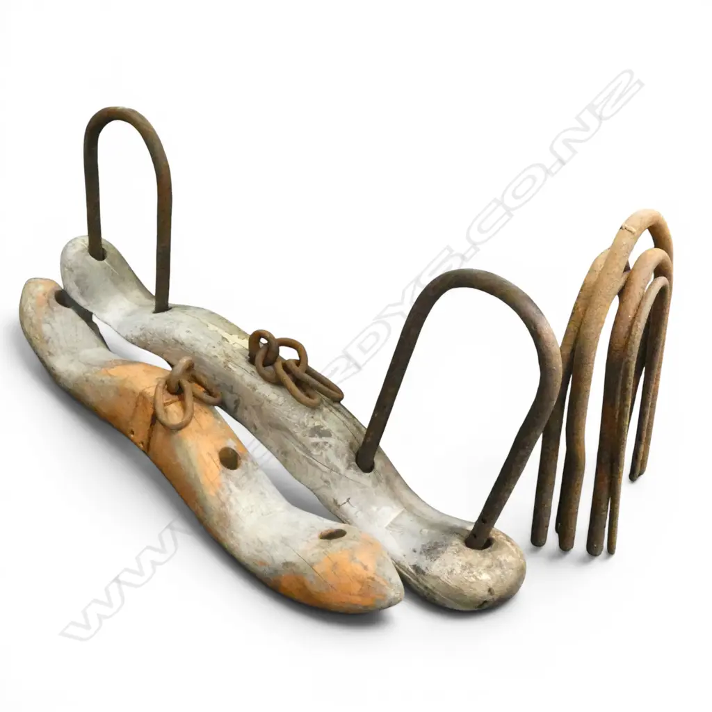 2 BULLOCK YOKES + METAL COLLARS Image 1++