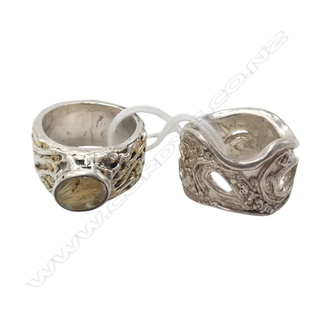 SIMON MISDALE DESIGN  TWO SUBSTANTIAL  SILVER RINGS From Simon's estate Image 1++