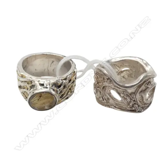 SIMON MISDALE DESIGN  TWO SUBSTANTIAL  SILVER RINGS From Simon's estate