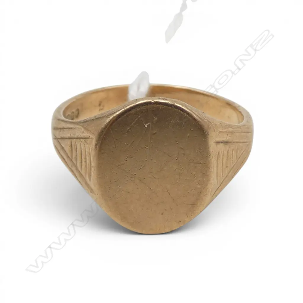 9CT SIGNET RING, 4.6gms SIZE Q Image 1++