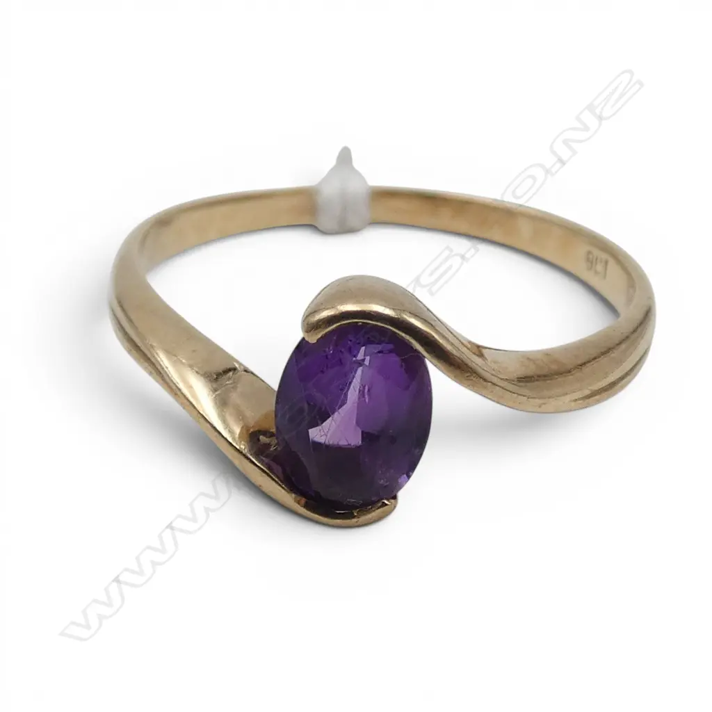 9CT GOLD AMETHYST RING 2.1GMS SIZE S Image 1++