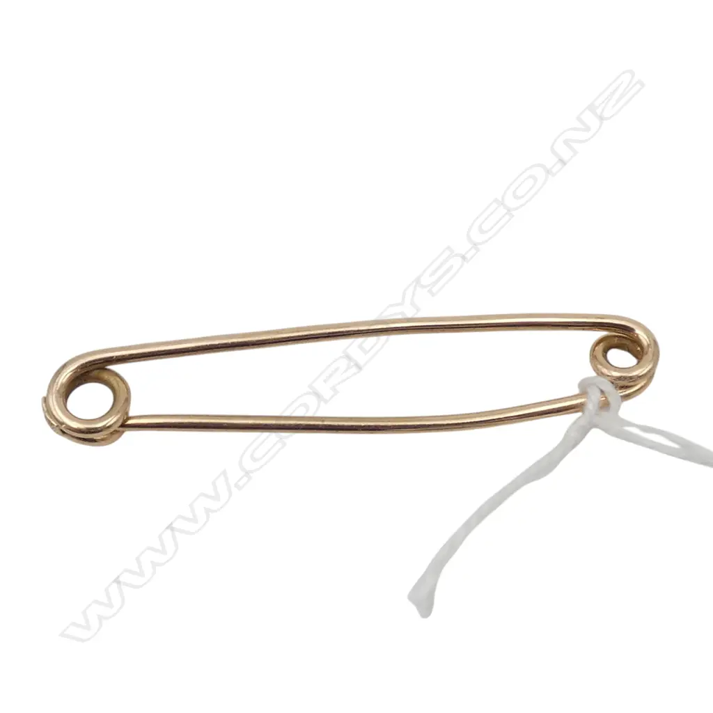 15ct GOLD SAFETY PIN BROOCH 2.52gms Image 1++