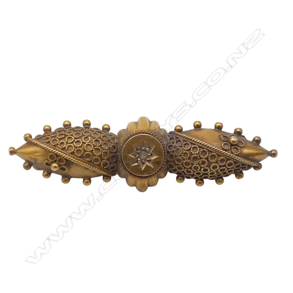15CT BAR BROOCH W.38mm 3.1gms Image 1++