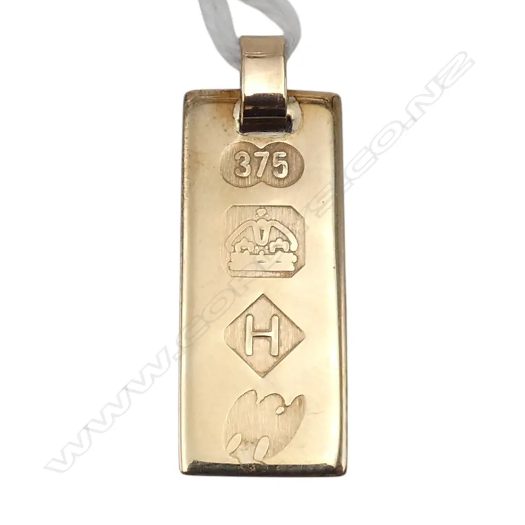 9CT GOLD INGOT PENDANT 2.7GMS Image 1++