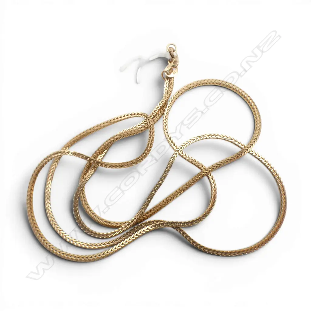 A good 9ct GOLD FOXTAIL NECKLACE L.590mm. 6.4gms Image 1++