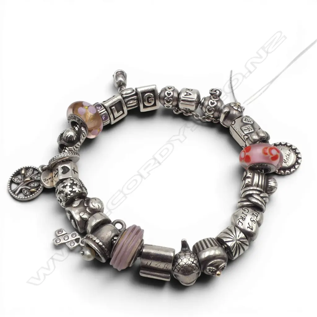 PANDORA S/SILVER CHARM BRACLET 97GMS Image 1++