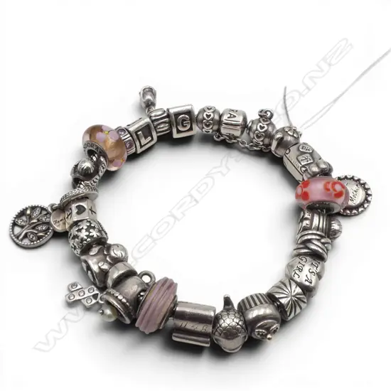 PANDORA S/SILVER CHARM BRACLET 97GMS