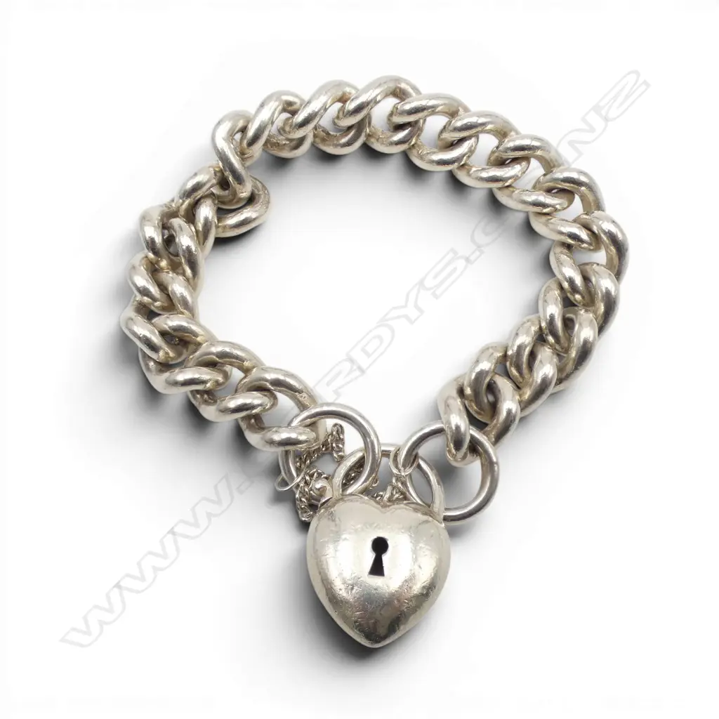 S/SILVER HEAVY CURB LINK BRACLET 87.3GMS Image 1++