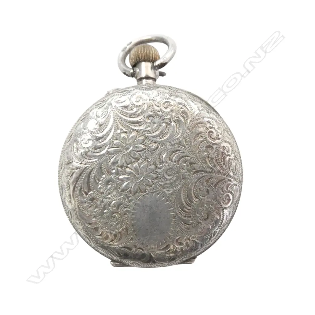 S/SILVER WALTHAM POCKET WATCH & SMALL OPEN FACED S/SILVER POCKET WATCH  TOTAL WIEGHT 126GMS Image 1++