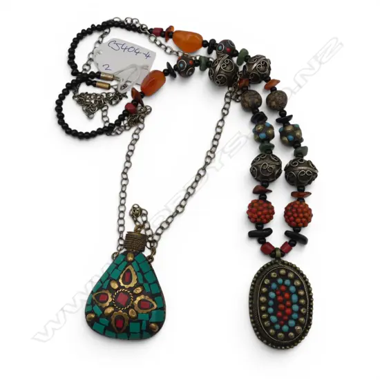 2 ETHNIC JEWELLERY NECKLACES 